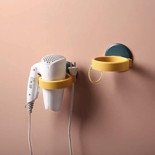 Hair Dryer Rack Free Punch Hair Dryer Holder Wall-mounted Hair Dryer Shelf Rack for Bathroom Bedroom Home Hotel Organizer