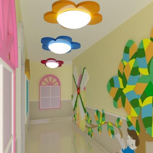 Childrens room flowers LED ceiling light red and yellow blue lovely garden kindergarten channel chandelier ZL204