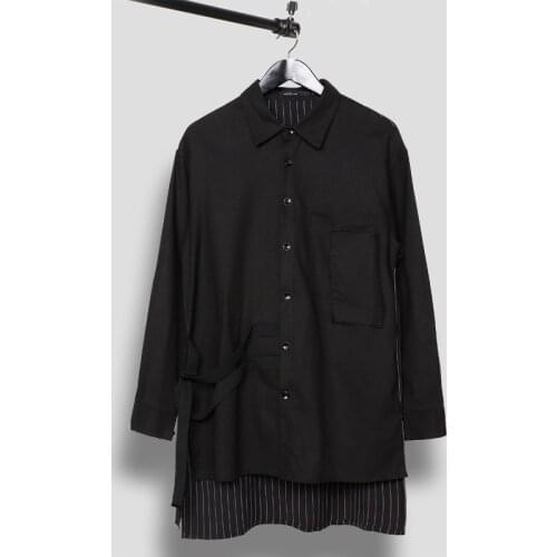 Owen Seak Men Casual Long Shirts High Street Style Mens Clothing Spring Male Autumn Shirts