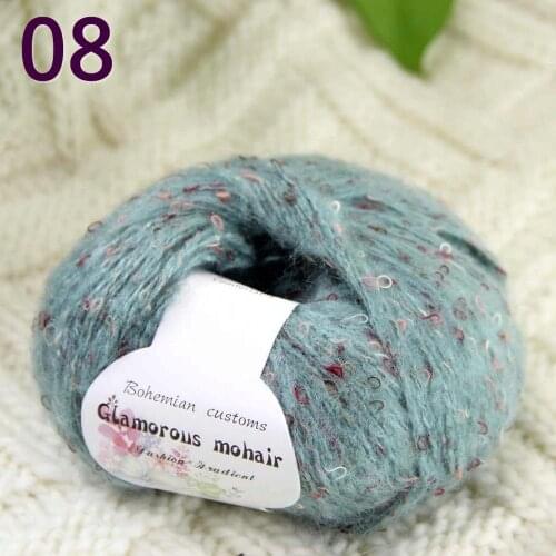 Sale 1SkeinX50gr Luxury Fluffy Soft NEW MOHAIR Shawls Hand Knit Crochet Yarn Lake blue 825-08
