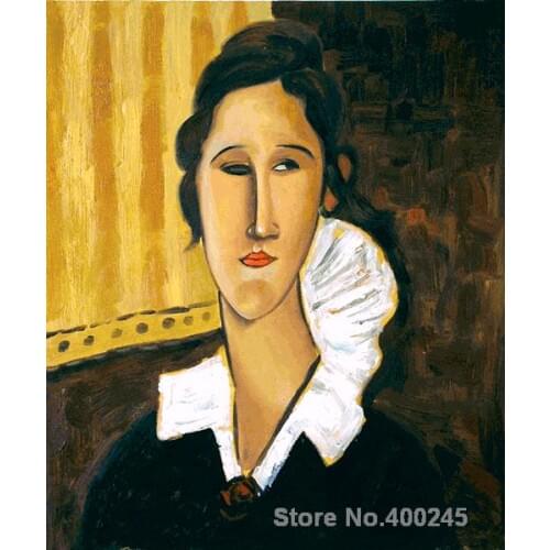 Christmas Gift art on Canvas Portrait of Anna Zborovska by Amedeo Modigliani Painting High Quality Handmade