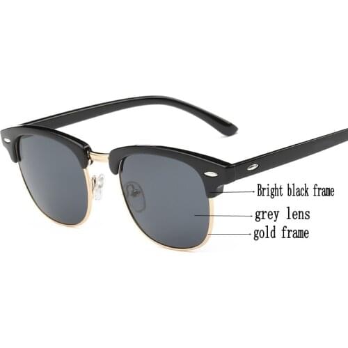 Fashion Sunglasses Men Women Classic Brand Designer Half Metal Femail Mirror Eyewear Male Sun Glasses UV400 Oculos De Sol