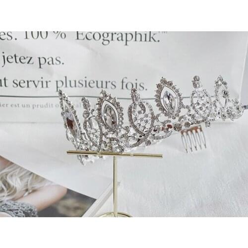 Bridal Crystal Tiara European and American Crown Bride Tiara Princess Royal Crown Wedding Accessories Wedding Dress Accessories