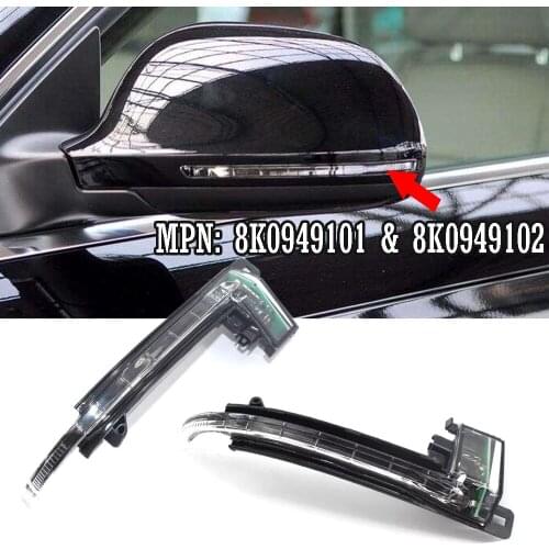 2Pcs Left Right Rear view Wing Mirror Indicator Turn Signal Light Wing Blinker 8K0949101 8K0949102 Fit for Audi A3 A4 S4 A5 S5