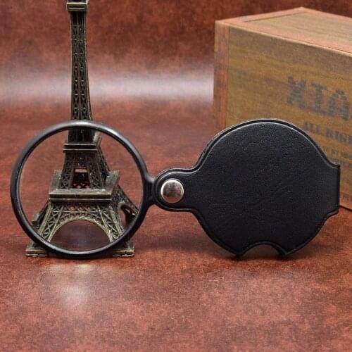 Leather Case Magnifying Glass Portable Reading Magnifyier Reading Mirror for The Elderly