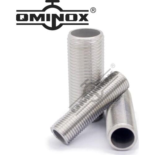 1/4" 3/8" 1/2" 3/4" 1" 1-1/2" BSP Full Male Thread Nipple Pipe Fitting Sraight Connection Adapter SS 304 Stainless Steel