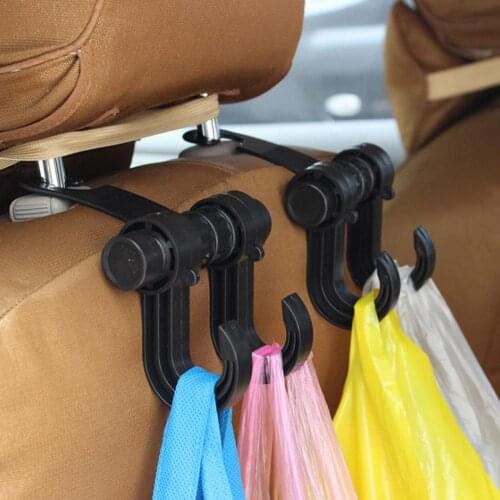 1 Pcs Abs 180 Degree Swivel Car Seat Back Hook Multi-functional Metal Auto Car Seat Headrest Hanger Bag Hook Holder