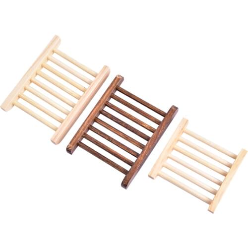 1PCS Wooden Natural Soap Dishes Tray Holder Storage Soap Rack Plate Box Container Portable Bathroom Soap Dish Storage Box