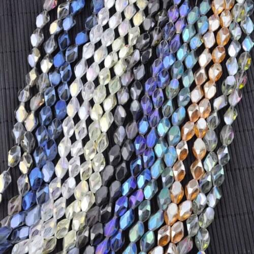 10PCS 10x15mm Many Color Faceted Crystal Loose Spacer DIY Beads Fashion Stone Shape Beads Crystal Glass Jewelry Beads