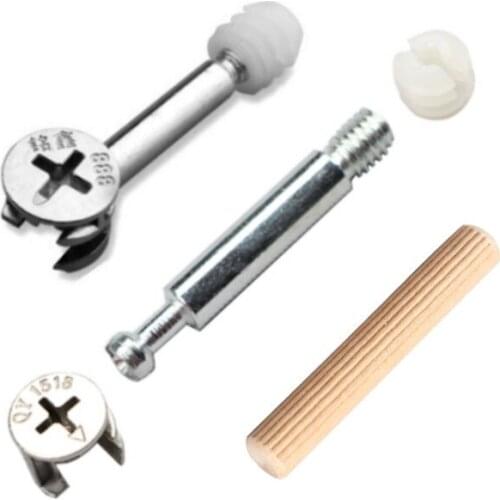 100pcs Wood Dowel Pins and 20pc Wheel Nut Connector Fixer Screw for Wood Splicing Fastenning Furniture Connection