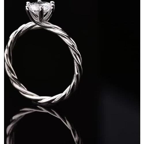 1ct Carat D Color Moissanite diamond Ring Women Engagement S925 Sterling Silver platinum Plated Rings Fine Jewelry