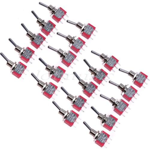 20Pcs Quality Red Mini Spdo ON-ON Toggle Switch Guitar Amp 3Pin