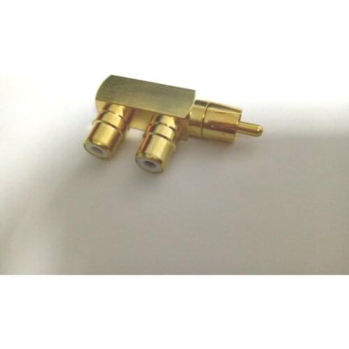 20 pcs Brass AV Audio Splitter Plug RCA Adapter 1 Male to 2 Female connector New
