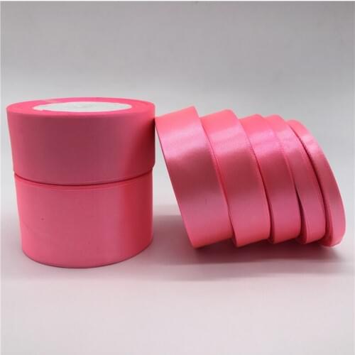 25yards/Roll (6mm-50mm) Hot pink Silk Satin Ribbon Polyester Ribbon Bow Craft Decor Wedding Christmas Party Decoration