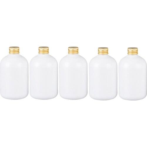 5 Pack 11oz Shampoo Shower Gel Lotion Cream Toner Bottles Containers White