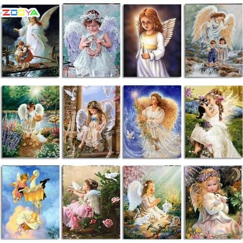 Angel Girl Picture 5D Diamond Painting Cross Stitch Religion Diamond Embroidery Landscape Wall Sticker Full Diamond Mosaic 6Ts09