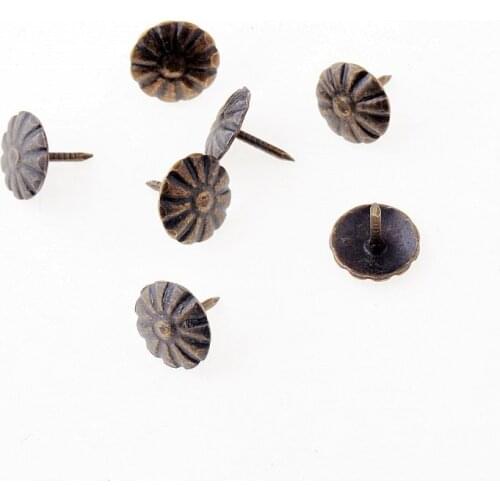 Free shipping 100Pcs Bronze tone drum nail doornail Archaize decorative nail thumbtack hardware fastener 10x10mm J3425