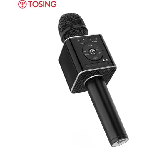 Tosing bluetooth wireless karaoke microphone treble/bass/echo adjust support most Karaoke apps handheld portable home microfono