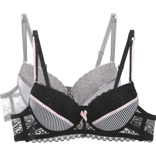 2PCS/Lot Intimate push up women bra BC cup lace lingerie embroidery sexy young female underwear soutien gorge