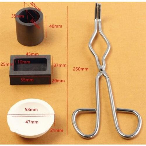 16OZ Gold Graphite Crucible Cup + Tongs + Melting Bowl + Ingot Mold Casting Set