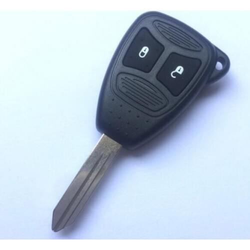 Remote Key Case Shell 2 Buttons for Chrysler 300C Sebring Wrangler Dodge Jeep Cruiser Compass Replacement With Button Rubber