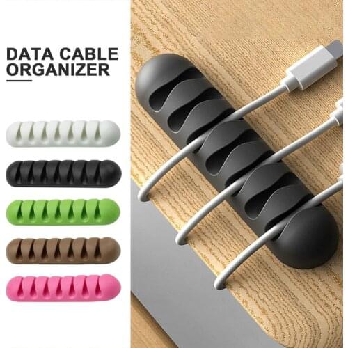 Cable Holder Silicone Cable Organizer USB Winder Desktop Tidy Management Clips Holder For Mouse Keyboard Earphone Headset