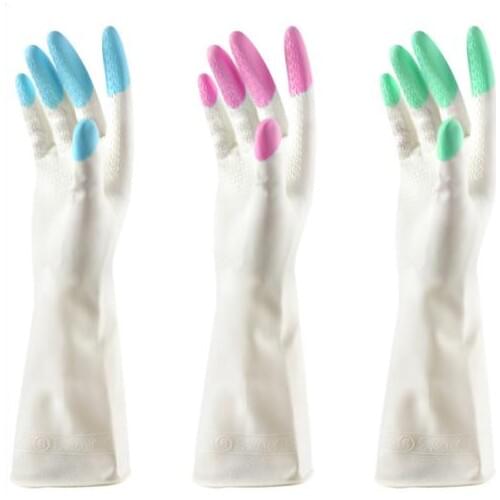 Household Rubber Gloves Latex Washing Kitchen Dishes Cleaning Plumber Long Gloves non-slip Housework Tools blue pink green