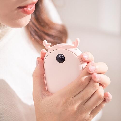 Electric Hand Warmer Double-Side Heating Fast Charging Mini Portable Safety Hand Warmer Cute Pocket Handwarmer Winter Heater