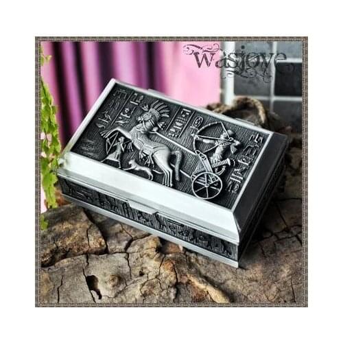 European retro caved tin metal princess jewelry box keepsake souvenir gift box case holder makeup organizer Z037