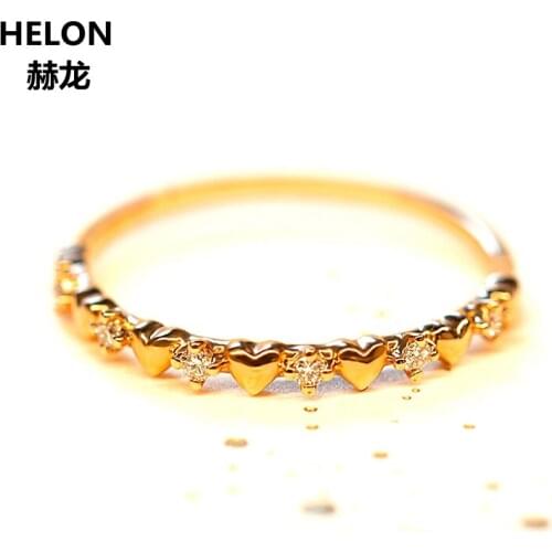 Solid 14k Rose Gold Natural Diamonds Engagement Wedding Ring Anniversary Party Fine Jewelry FIne Jewelry Heart to Heart
