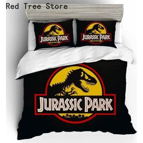3D Jurassic Park Bedding Set Kids Boy Home Textile Decor Bed Sets Queen Size Comforters Quilt Bedroom Queen Dinosaur Duvet Cover