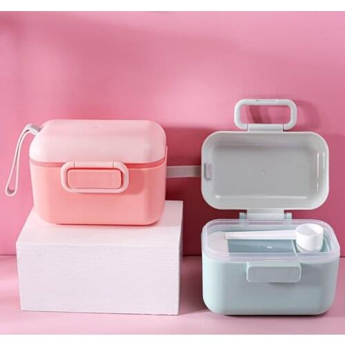 Newborn Powder Milk Food Container Storage Box Portable Baby Essential Cereal Infant Toddle Snack Cup Container
