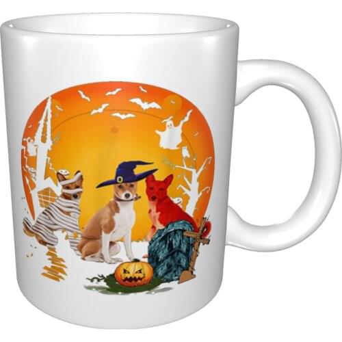 Beautiful My Basenji Team Boo Pumpkin Halloween Dog Mug Coffee Cup Coffee Mug Cup Cute Thermo Mug