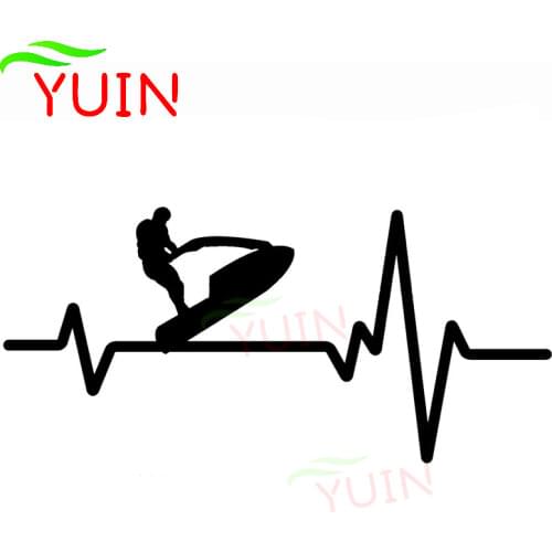 Creative Motorboat Stand Up Sailor Device Heartbeat Lifeline Car Sticker Fashion Decign PVC Body Decoration Waterproof Decal