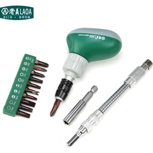 LAOA New Arrival 13 in 1 Screwdriver Sets High Quality Ratchet Screwdriver Home Repair Tools
