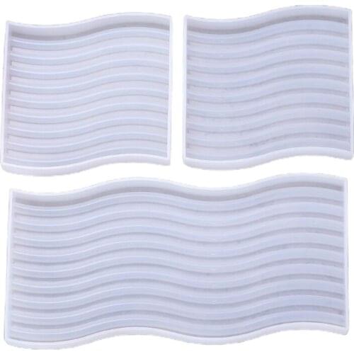 M2EA Wave Coaster Epoxy Resin Mold Serving Plate Board Silicone Mould DIY Crafts Cup Mat Mug Pad Home Decortaions Casting Tools
