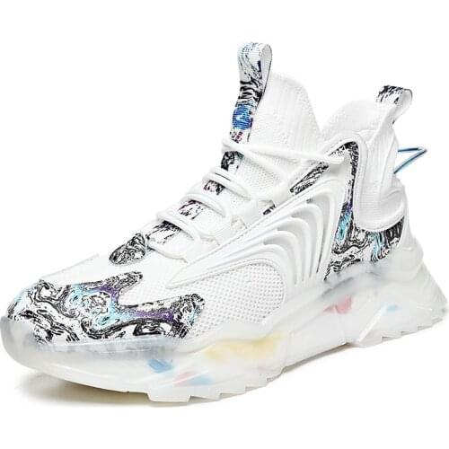 2021 Summer All-match Large Size Mens Shoes Fashion Mesh Breathable Comfortable Casual Low-top Sneakers Platform