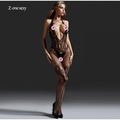New womens underwear open file Uniform sex large European and American adult jacquard backless black silk socks sexy lingerie