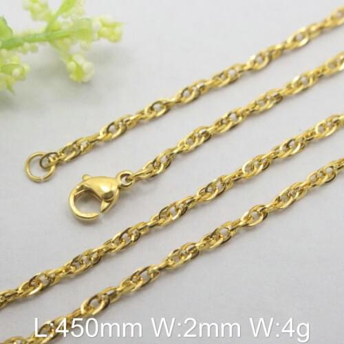 Wholesale Stainless steel Gold color small Necklace For Unisex Vintage NGCDAUAG