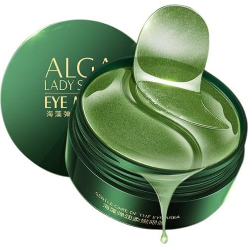 60Pcs Gold Collagen Eye Patches Seaweed Moisturizing Gel Eye Mask Hydrating Anti-Puffiness Remove Dark Circles Anti-Aging Mask