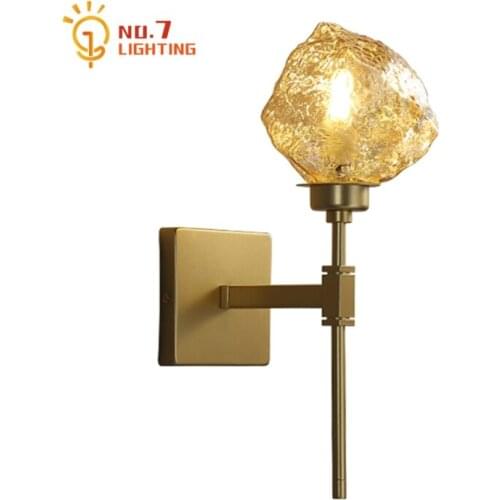 Nordic Design Luxury Ice Wall Lamp Background Gold Lustre Modern Wall Mounted Home Decor Study Living Room Background Bedside