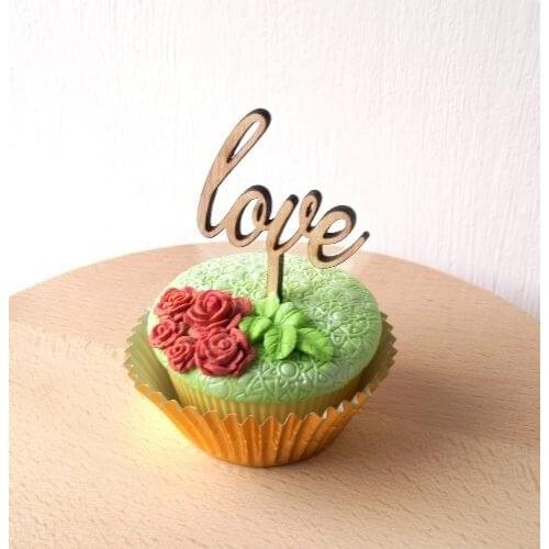Rustic Love cupcake toppers, wedding cupcake toppers, wooden cupcake toppers, cupcake picks, rustic woodland wedding diy