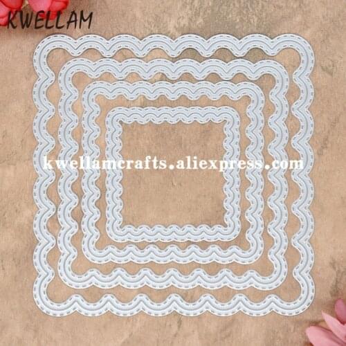 Outside In Stitched Square Stackables Metal Die cutting Dies For DIY Scrapbooking Photo Album Embossing Folder 8072612
