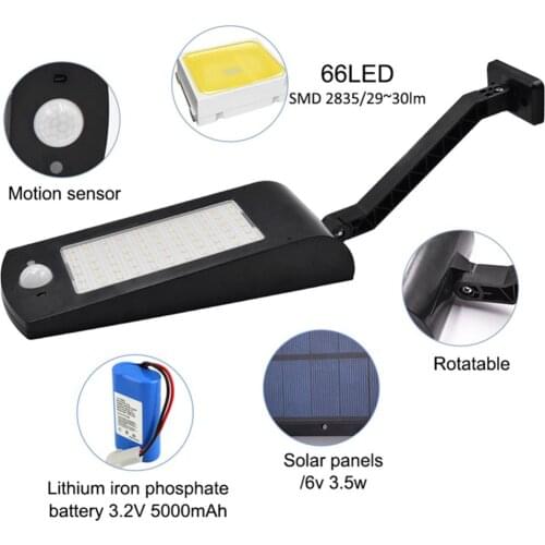 Solar Street Lights Solar LED Outdoor Light Lamp Waterproof Motion Sensor Security Lighting for Garden Patio Path Yard