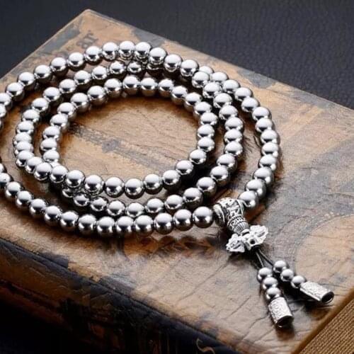 Self Defense Tactical Buddha Beads Bracelet EDC Outdoor Tools Self-Defense Protection Survival Necklace Chain Whip Dropshipping