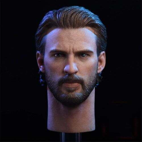 In Stock Collectible 1/6 NR08 6.0 Male Head Sculpt Carved Beard Version with Metal Shield Model for 12'' Body