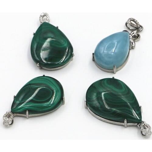AAAAA Jewelry Genuine Natural Green Crystal Malachite Pendant Female Mens Gemstones Crystal Treatment Stone Necklace Pendant
