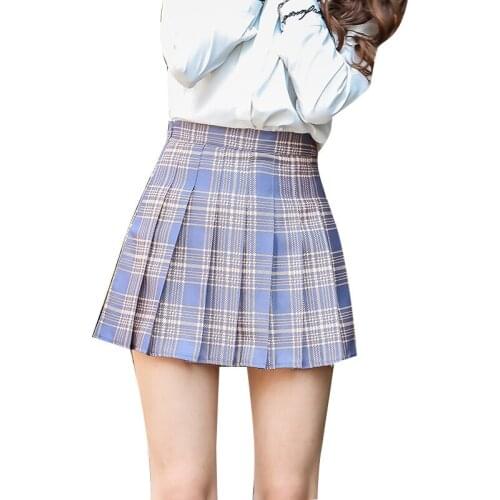 XS-3XL Plaid Summer Women Skirt 2021 High Waist Stitching Student Pleated Skirts Women Cute Sweet Girls Dance Mini Skirt