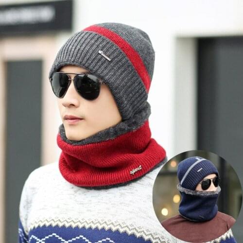 Winter Beanies Men Scarf Knitted Hat Caps Mask Gorras Bonnet Warm Baggy Winter Hats For Men Women Skullies Beanies Hats