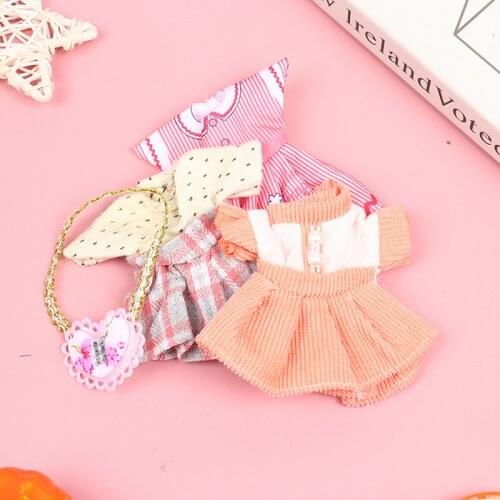 1 Pc 1:12 Doll Clothes Outfit Dollhouse Doll Skirt Suit 6 Inch Doll Multicolor Dress